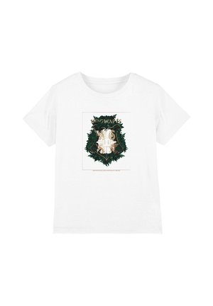 Cotton Soul, HARRY POTTER GREEN FLORAL HOGWARTS HOUSE CREST UNISEX - T-Shirt print - white