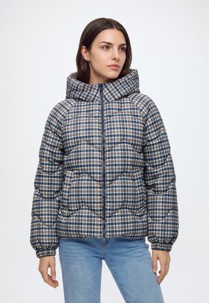 JDY, JDYPOWER SHORT CHECK HOOD PUFFER  - Зимно яке - black iris/checks
