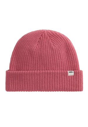 Berretto rosa lavorato a maglia con risvolto e piccola targhetta tessuta con il logo Vans sul lato.