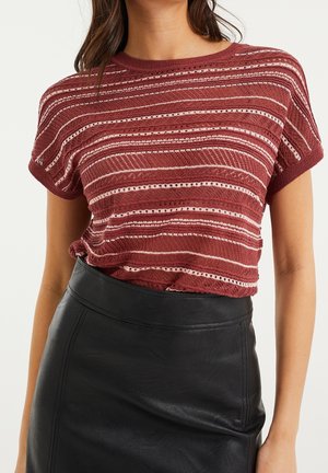 T-shirts print - mottled dark red