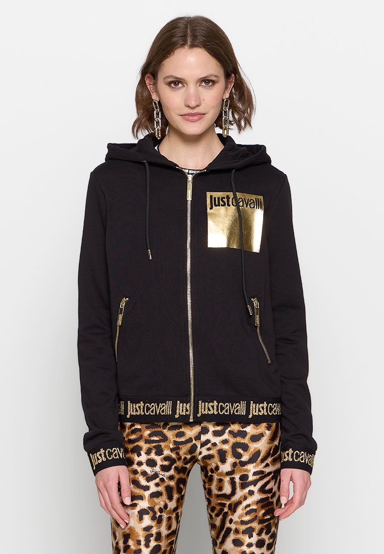 Just Cavalli Sweater met rits zwart