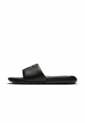 Nike Sportswear VICTORI ONE SLIDE - Sandalias planas - black/mtlc red bronze-black