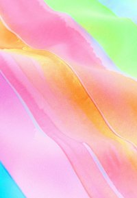 Tela multicolor que muestra texturas suaves y lisas en vibrantes tonos pastel de rosa, naranja, amarillo, verde y azul con líneas fluidas.