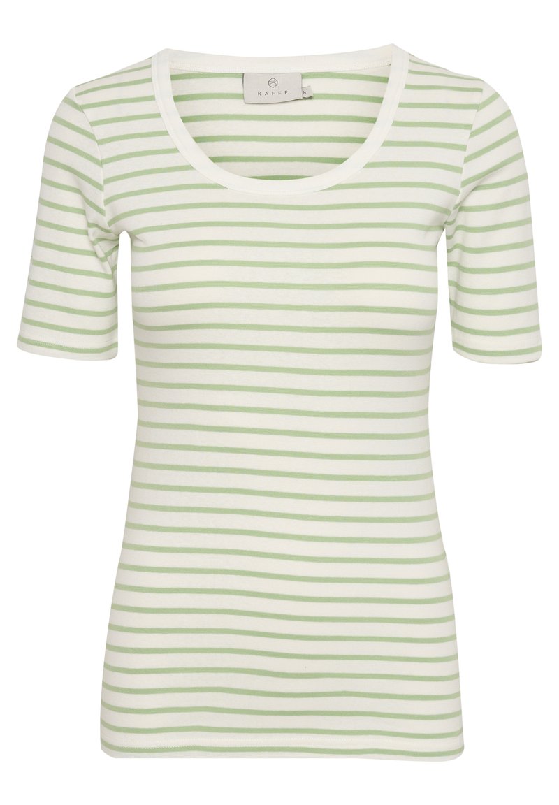 Damen T-Shirts | Kaffe KAMANIQUE T-Shirt print chalk fair green stripe/grün - XZ28552 Damen T-Shirts | Kaffe KAMANIQUE T-Shirt print chalk fair green stripe/grün - XZ28552