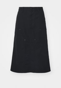 DOUBLE KNEE SKIRT - A-linjainen hame - black rinsed