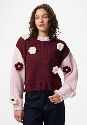Pieces PCJENNER PULLOVER - Neule - tawny port/tender touch