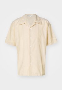 STRIPED SHIRT WITH LAPEL COLLAR - Overhemd - beige