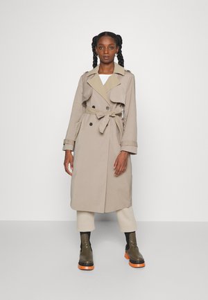 PCNIKKIE LONG TIE BELT - Trenchcoat - silver mink
