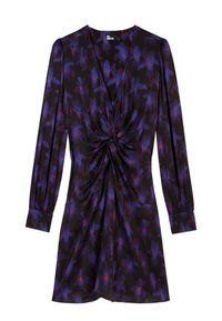 SHORT PRINTED WITH DRAPING  - Vestido informal - black light pink blue