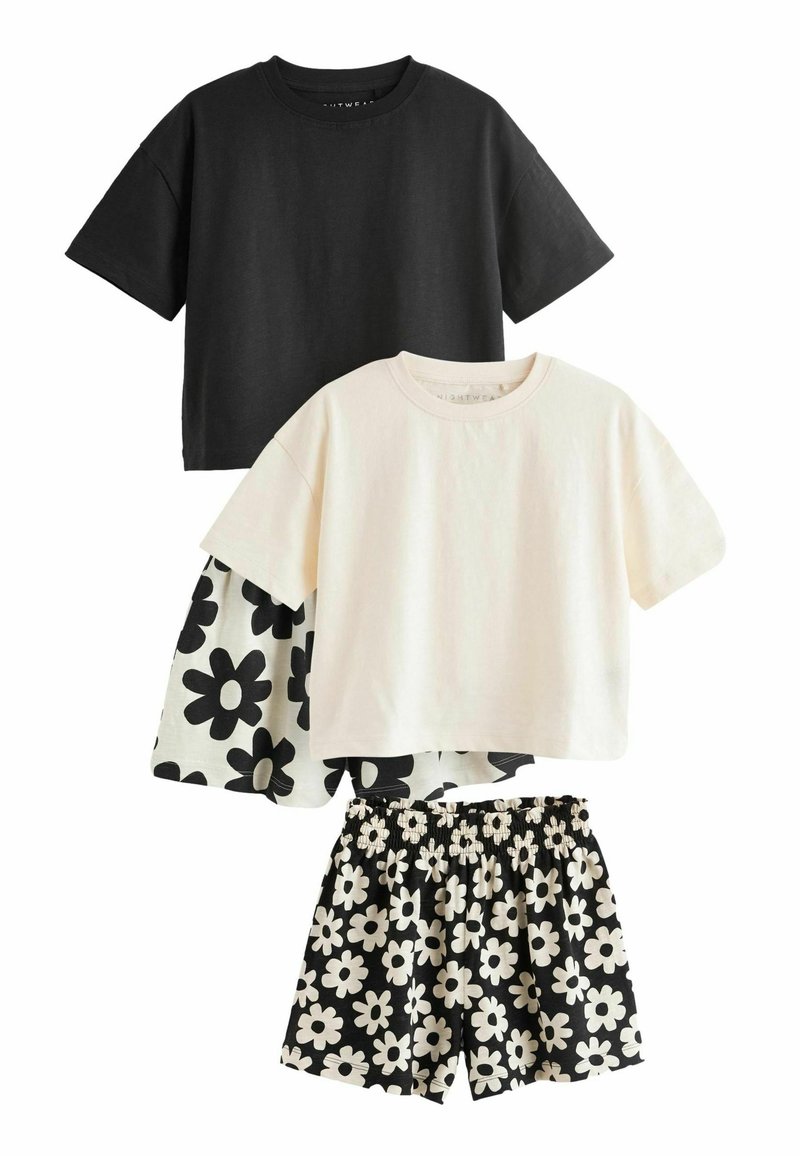 Next 2 PACK SET REGULAR FIT - Pidžaamakomplekt - black white floral
