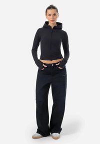 Pegador SALLY HOODED ZIP LONGSLEEVE - Majica s kapuljačom i patentnim zatvaračem - black