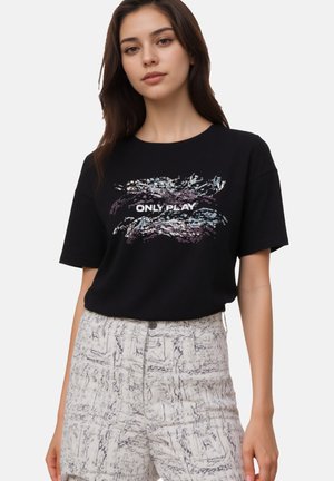 JOHA KURZARM - T-Shirt print - schwarz