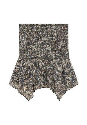 ASYMMETRICAL PRINTED - Veckad kjol - beige
