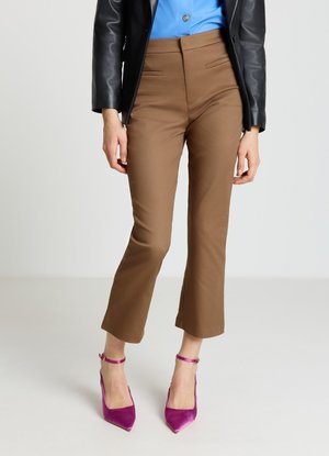 Calliope LUNGO TINTA UNITA - Pantalon classique - fango scuro