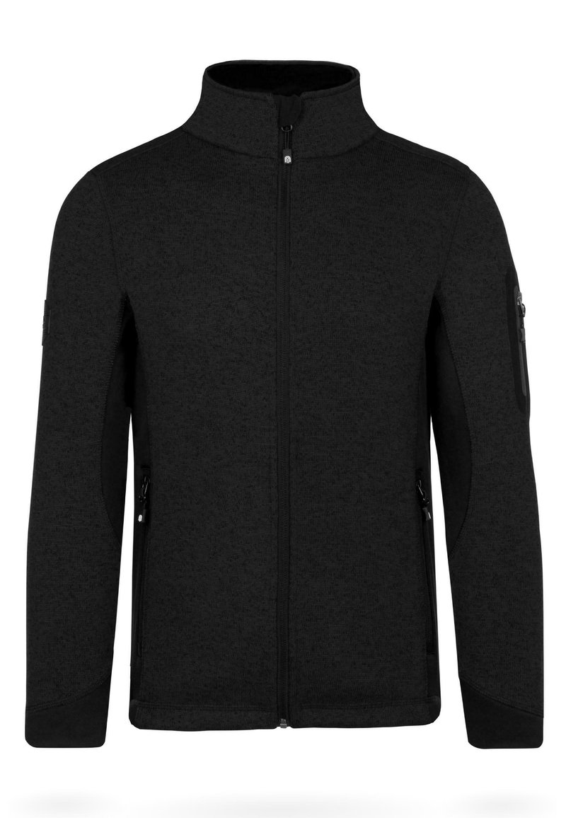 normani Outdoor Sports OUTDOOR ÜBERGANGS STRICKJACKE MIT SEITENTASCHEN - Fleecejacke - schwarz