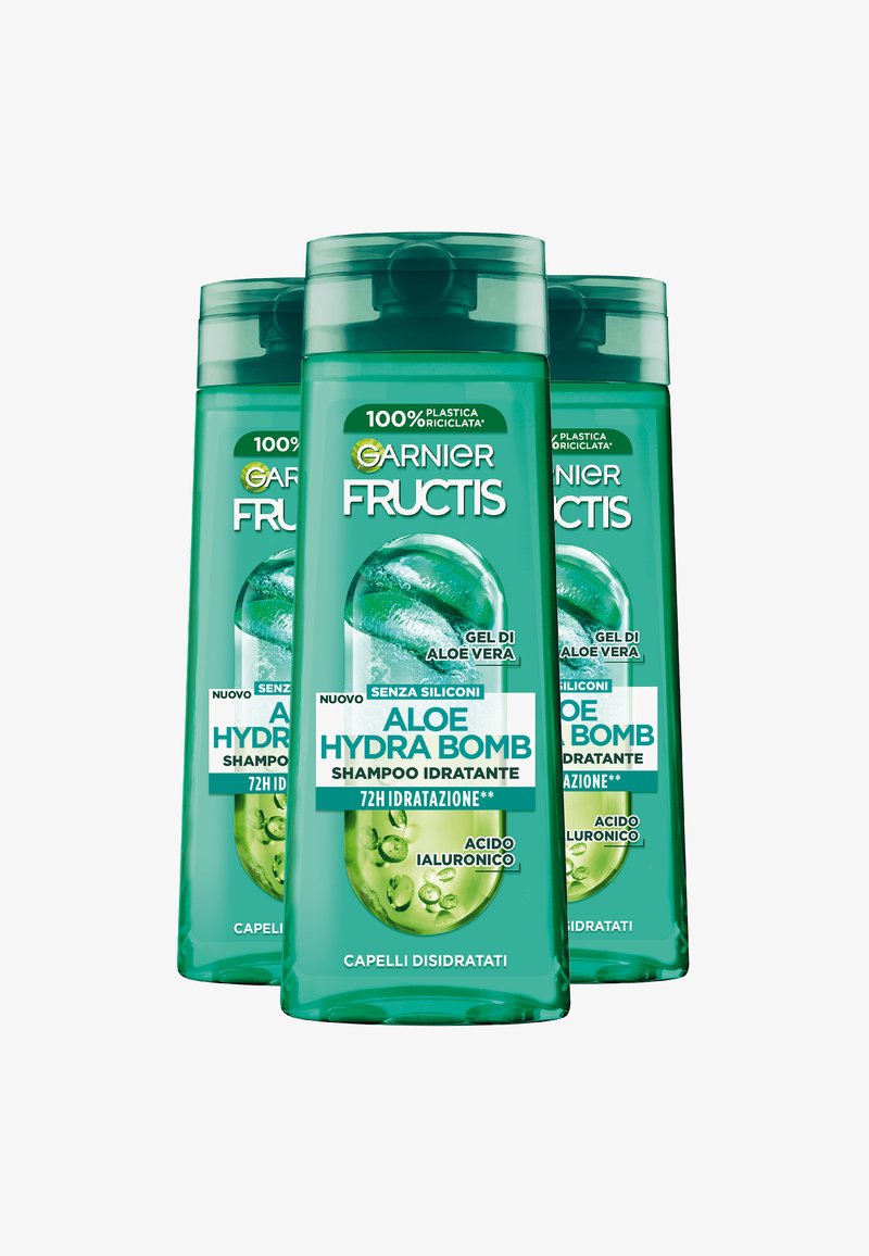 Garnier - FRUCTIS SHAMPOO ALOE HYDRA BOMB, SHAMPOO IDRATANTE, PER CAPELLI DISIDRATATI, 250 ML - 3 PACK - Shampoo, Ingrandire