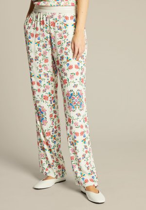 STAMPATA - Broek - bianco