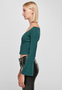 Urban Classics SHORT RIB WIDE V NECK LONGSLEEVE - Långärmad tröja - jasper