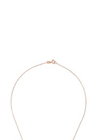 Roséguldhalsband med en delikat kedjedesign och en säker kräftkrok, med en slät, polerad yta och en diskret elegans.