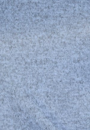 Tessuto azzurro chiaro a maglia con una trama morbida, caratterizzato da un delicato motivo melangiato e una trama uniforme e fitta in tutto il tessuto.