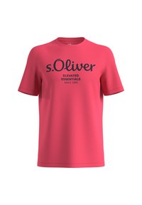 s.Oliver MIT GROSSEM LABEL - T-shirt print - himbeere