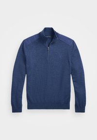 CONTRAST PANEL WOOL QUARTER ZIP SWEATER - Strikkegenser - sailcloth blue heather