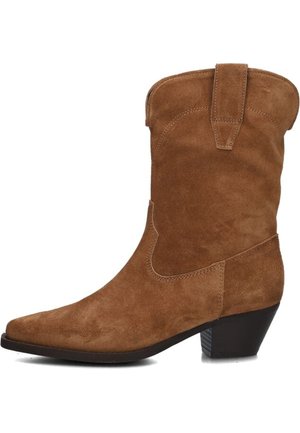 Cowboy/biker ankle boot - cognac