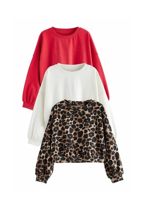 BOXY LONG SLEEVE 3 PACK - Sweatshirt - red white animal