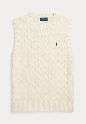 Polo Ralph Lauren, CABLE-KNIT COTTON SWEATER VEST - Svetrík - andover cream