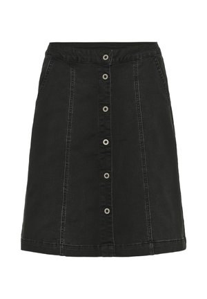 Cream UNIFORMA - Áčková sukně - black washed denim