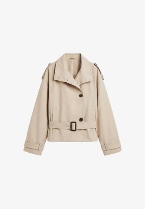 PULL&BEAR, SHORT WITH BELT - TRENCH COAT - Veste légère - white