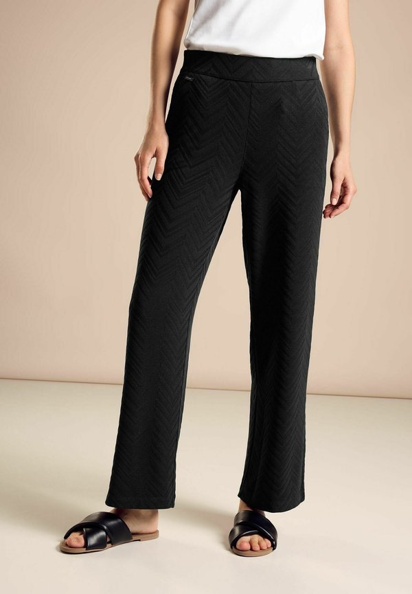 JACQUARD IM CASUAL FIT - Stoffhose - schwarz