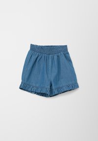 s.Oliver MIT RÜSCHENSAUM - Denim shorts - blau