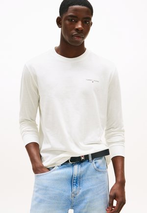 Tommy Jeans, LINEAR LOGO - Top s dlhým rukávom - ecru