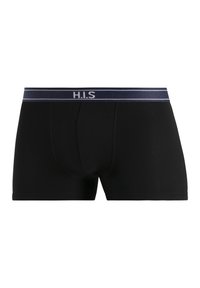 Crne bokserice s prilagođenim dizajnom. Mekani materijal, s kontrastnom elastičnom naznakom u struku koja ima logo "H.I.S" i pruge.