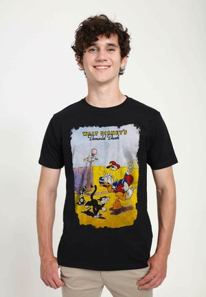 MICKEY CLASSIC UNLUCKY DUCK UNISEX - T-shirt imprimé - black