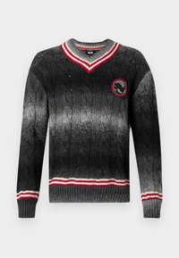 KITTHO PATCH BRAIDS SWEATER - Stickad tröja - grey