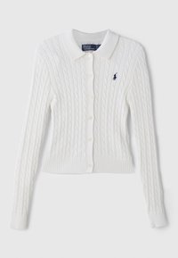 WIMBLEDON CABLE SHORTSLEEVE CARDIGAN - Kardigán - white