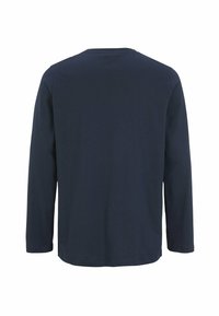 Marineblauw long-sleeve t-shirt van katoen, met een ronde halslijn en een ontspannen pasvorm, zonder zichtbare patronen of versieringen.