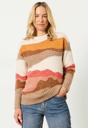FatFace, LANDSCAPE SCENE KNITTED CREW JUMPER - Jumper - natural