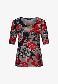 Geselecteerd, red/taupe/navy patterned