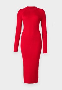 Vero Moda VMWILLOW HIGHNECK CALF DRESS - Abito in maglia - salsa