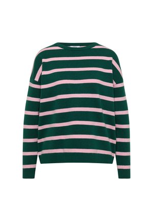 Cecil, PULLOVER MIT BOAT NECK UND STREIFEN - Pullover - dark fir green melange