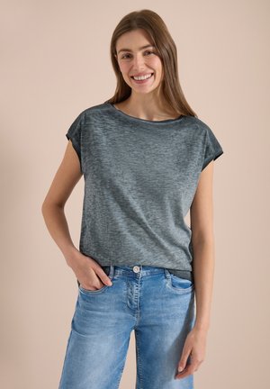 Cecil, T-SHIRT MIT BOATNECK IM GARMENT-DYE-LOOK - T-shirt basic - volcanic grey