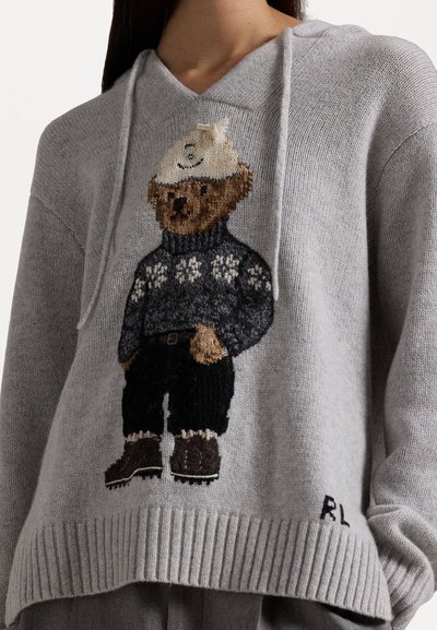 Polo Ralph Lauren POLO BEAR WOOL-BLEND KNIT HOODIE - Vesta - new grey heather