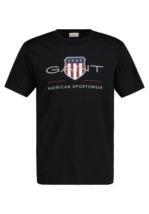 GANT SHIELD SS - T-shirt basic - taupe beige/taupe