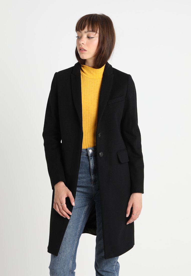 Benetton CLASSIC TAILORED COAT Kåpe frakk black Benetton CLASSIC TAILORED COAT Kåpe frakk black