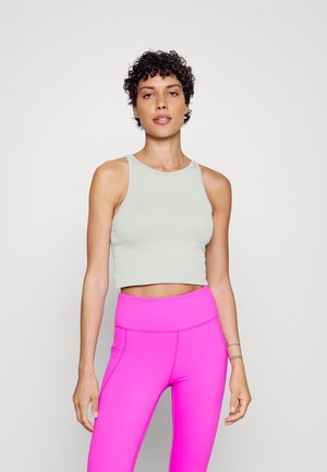 AURORA HIGH NECK CROP TANK - Top - coast grey