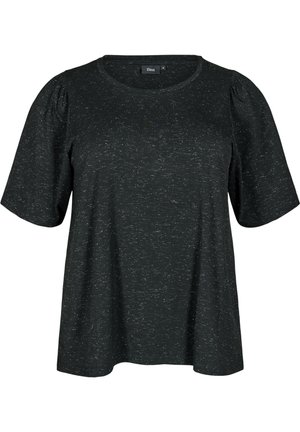 Zizzi Basic T-shirt - black sliver lurex