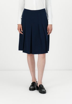 PLEATED KNEE SKIRT - Pleated skirt - dark night navy
